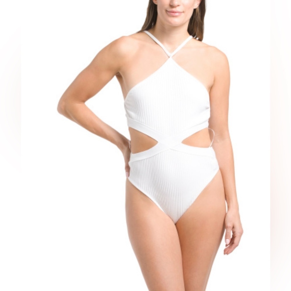 Zara Women's White Cut Out Body Suit, Halter Neck, Size L, NWT - Picture 13 of 13